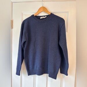 Inis Meáin Knitting Company navy blue crewneck sweater size small